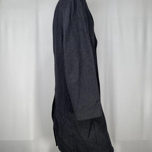 NEW THEORY Men’s Monroe Wool Melton Single-Breasted Coat Grey Melange Size S - Picture 8 of 12